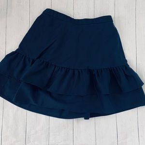 J.Crew navy blue mini skirt ruffle size 4 work attire